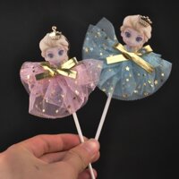 CAM-Thẻ cắm công chúa giấy elsa đội vương miện - màu hồng B040