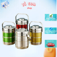 Camen giữ nhiệt 3 ngăn.Hộp cơm inox 1l3