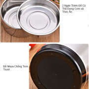 CaMen Hộp Đựng Cơm Inox 304 3 ngăn 2 Lớp Chống Tràn Đổ Giữ Nhiệt Trên 6H