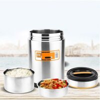 CaMen Hộp Đựng Cơm Inox 304 1400Ml 3 ngăn Chống Tràn Đổ Giữ Nhiệt Trên 6H
