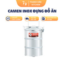 Camen inox đựng đồ ăn giữ nhiệt nóng và lạnh D12cm 3 ngăn kín hơi Zebra 150223 | TVKITCHEN