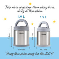 Camen Zebra giữ nhiệt Merry Meal 1,5L (có ngăn & muỗng) - 152444