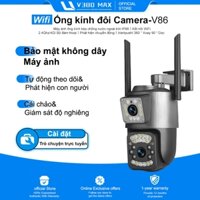 Camera 2 mắt Ngoài trời chống nước 360 trong nhà an ninh IP ống kính kép V380 MAX 1080P HD Máy ảnh