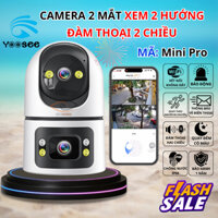 Camera 2 Mắt YooSee Mini Pro Gắn Trong Nhà, Chất Lượng FHD 12MPX, Xoay 360 Độ, Đàm thoại 2 Chiều