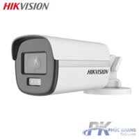 Camera 2MP Hikvision TVIAHDCVICVBS DS-2CE12DF0T-F  COLORVU - CÓ MÀU 2424 Hỗ trợ đèn trợ sáng 40m - Hàng Chính Hãng