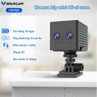 Camera 4g dùng sim Vstarcam CB75D pin sử dụng đến 10 ngày, ống kính kép zoom 6x, đàm thoại 2 chiều, Bảo hành 12 tháng