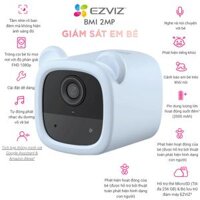 Camera Baby Trông Trẻ EZVIZ BM1 1080P Bear Xanh - Hàng Chính Hãng