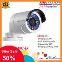 Camera Cao Cấp - Camera HD-TVI Hikvision DS-2CE16D0T-IR hồng ngoại 20m 2MP