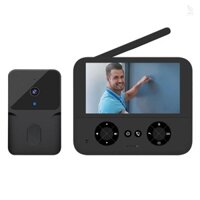 Camera chuông cửa Video Không dây Không đăng ký với màn hình IPS 4,3 inch Tầm nhìn ban đêm Âm thanh hai chiều Âm thanh tự động Ảnh / Ghi Video Không có chân khoan Cửa thông minh có thể sạc lại