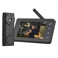 Camera chuông cửa Video không dây 2.4G có màn hình Màn hình 4.3 Màn hình IPS Bộ dụng cụ Camera điện thoại cửa Video Xem đêm 170 độ Micro HiFi Liên lạc 2 chiều cho biệt thự Văn phòng tại nhà A