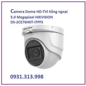 Camera Dome HD-TVI Hikvision DS-2CE76H0T-ITPFS - 5MP