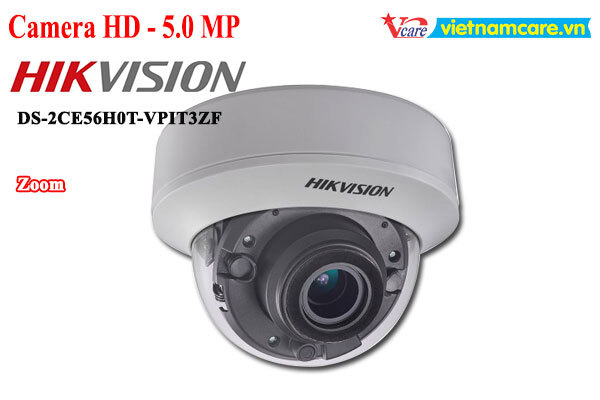 Camera Dome HDTVI Hikvision DS-2CE56H0T-VPIT3ZF - 5MP