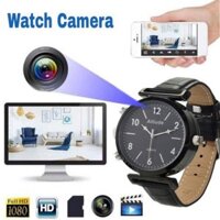 Camera Đồng Hồ Đeo Tay Dây Da Mặt Đen cho phụ nữ tích hợp xem đêm và thẻ
