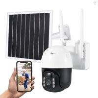 Camera giám sát không dây chạy bằng năng lượng mặt trời Camera WiFi thông minh gắn tường 3MP IP66 Màu chống nước Tầm nhìn ban đêm Âm thanh hai chiều Phát hiện chuyển động Camera an ninh không dây PTZ cho gia đình Offic