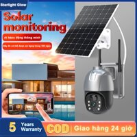 Camera giám sát năng lượng mặt trời quang học mặt trời CCTV WIFI 4G Giám sát từ xa nhà V380 Pro HD 37300MAH với camera