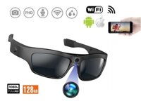 Camera gián điệp kính mát WiFi (iOS/Android) + kính độ phân giải video 2K + chống nước IP22
