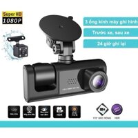 Camera hành trình 3 mắt độ phân giải cao full HD 1080p  với tầm nhìn ban đêm hồng ngoại siêu nét