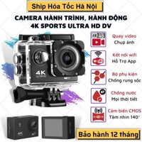 Camera Hành Trình 4K SPORT Ultra HD DV, Kết Nối Wifi, Chống Rung Quang Học, Chống Nước Ip67, Hỗ Trợ Quay Đêm