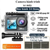 Camera hành trình 5k, Cam hành trình chống rung, Chống nước, Camera đi phượt gắn trên xe máy, Ô tô, Mũ bảo hiểm