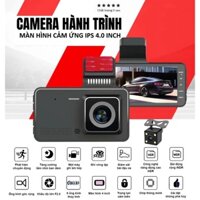 Camera Hành Trình A50 Màn Hình Cảm Ứng IPS 4.0 Inch Siêu Nét 2 Camera Ghi Hình Đồng Thời Trước Và Sau Xe