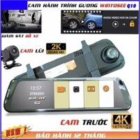 CAMERA HÀNH TRÌNH BLACKBOX Q10 KẸP GƯƠNG CAM TRƯỚC HÌNH ẢNH 4k, CAM LÙI 2k DÂY 15M - CAMERA HÀNH TRÌNH Q161