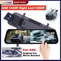 Camera hành trình CENZIMO M10 Kính chiếu hậu 10inch màn hình cảm ứng ống kính kép trước và sau HD 1440P tầm nhìn ban đêm Bạn có thể tùy chỉnh logo khởi động và tắt máy miễn phí.