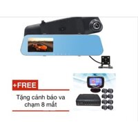 Camera hành trình cho oto tráng gương tặng cảm biến 8 mắt lùi xe cao cấp