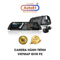 Camera hành trình gắn gương Vietmap iDVR P2, ghi hình trước sau,có cảnh báo, định vị trực tuyến, tặng kèm thẻ nhớ 32G