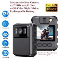 Camera Hành Trình Gắn Xe Đạp Xe Máy FHD 1080P IPS 2.0 Inch Night Vision/IP65/Li-Po Battery/32Gb Chống Nước Chống Rơi Vỡ