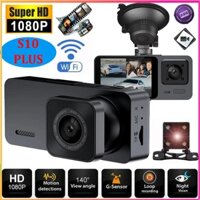 Camera Hành Trình Màn Hình 3 Mắt HD 1080P S10 (Không Wifi) / S10 PLUS 3 ( Có Wifi) Với Tầm Nhìn Ban Đêm Và Phía Trước