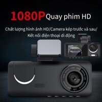 Camera hành trình Màn hình cảm ứng Dash Cam 4 "1440P Đầu ghi DVR ô tô ống kính kép Camera trước và sau camera hành trình ô tô Camera Hành Trình Ô Tô Ultra HD Camera lùi Camera ghi hình ô tô Camera hành trình xe taxi 3 in 1 dashcam