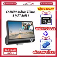 Camera Hành Trình Ô Tô 3 Mắt Bm31, cam trước 1080P, 2 cam sau 720P siêu rõ nét - Bảo Hành 6 Tháng Lỗi 1 Đổi 1