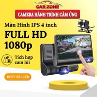 Camera Hành Trình Ô Tô 3 Mắt DVR 4 inch CẢM ỨNG fullHD 1080p - Ghi Hình Với 3 Camera Trước, Trong Và Sau Xe, Có Cam Lùi