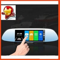 Camera hành trình ô tô gương 7 inch cảm ứng, có hồng ngoại tích hợp camera sau - Giá siêu hấp dẫn