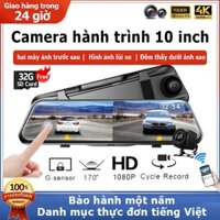 Camera hành trình ô tô màn hình cảm ứng 10 inch quay 2k cực nét xem video Hai camera trước và sau Hình ảnh quay ngược