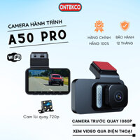 Camera hành trình ô tô ONTEKCO A50 PRO Có wifi. Ghi hình trước và sau , Xem video trên điện thoại - Bảo hành 12 tháng