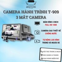 Camera hành trình ô tô RUNDONG 3 mắt T-909 | Màn hình 4.0 inch full HD 1080, camera sau chống nước, hỗ trợ thẻ nhớ 32 Gb