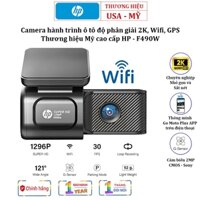 Camera hành trình ô tô Thương hiệu HP độ phân giải 2K Super HD Wifi F490W - Bảo Hành 12 Tháng