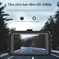 Camera Hành Trình Ống Kính Kép 3.0 Inch 1080P Ghi Hình Phía Trước Và Phía Sau Với Giám Sát Bãi Đậu Xe Tầm Nhìn Ban Đêm Góc Rộng Trực Tiếp Tại Nhà Máy