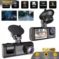 camera hành trình ôtô 3 mắt ,camera kép full HD 1080 ,quay trước, trong,và sau xe - công nghệ 24h/7
