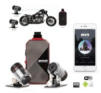 Camera hành trình xe máy - Camera hành trình xe đạp kép (trước + sau) với Full HD + WiFi + bảo vệ IP69