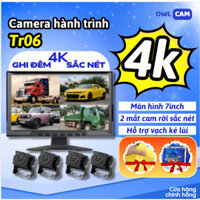 Camera hành trình XE TẢI 4 mắt TR06, Màn 7inch, 4 mắt Camera Ghi hình 4K có Cam Lùi, Siêu Bền, Có Hồng Ngoại,Tiếng Việt
