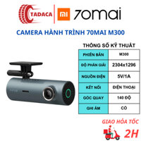 Camera hành trình Xiaomi 70mai M300 2K-Ghi Hình Ban Đêm Với Công Nghệ 3D DNR Và WD-Bảo Hành 12 Tháng