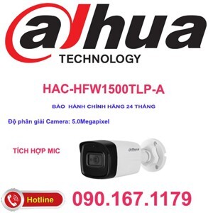 Camera HDCVI Dahua HAC-HFW1500TLP-A - 5MP