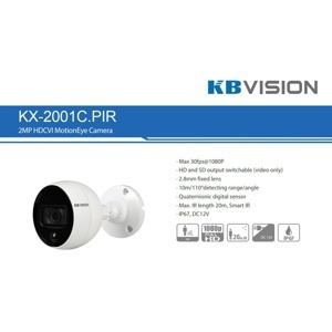 Camera HDCVI Kbvision KX-2001C.PIR - 2MP