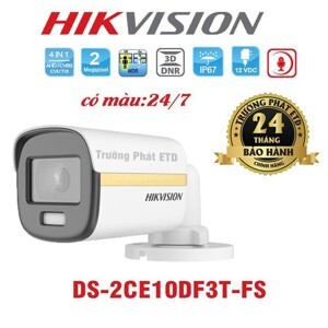 Camera HDTVI ColorVu Hikvision DS-2CE10DF3T-FS - 2MP