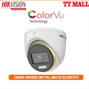Camera HDTVI ColorVu Hikvision DS-2CE70DF3T-PF - 2MP