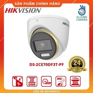 Camera HDTVI ColorVu Hikvision DS-2CE70DF3T-PF - 2MP