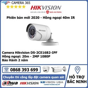 Camera HDTVI Hikvision DS-2CE16B2-IPF - 2MP