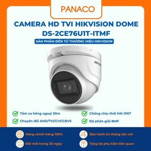 Camera HDTVI Hikvision DS-2CE76U1T-ITMF - 8.3MP
